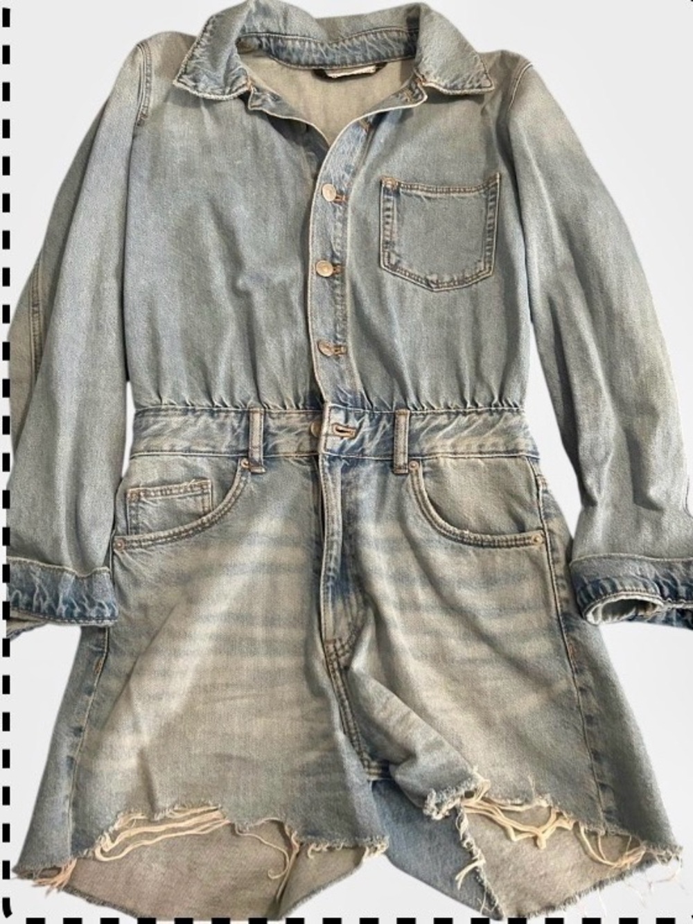 LIKE NEW ZARA Denim Jumpsuit Romper XS